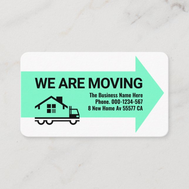 WE ARE MOVING Business New Location Business Card (Front)