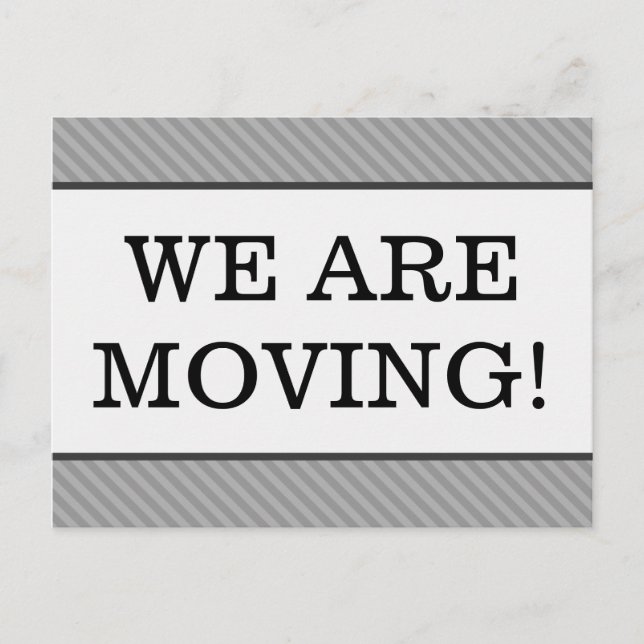 "WE ARE MOVING!" Change of Address Postcard (Front)