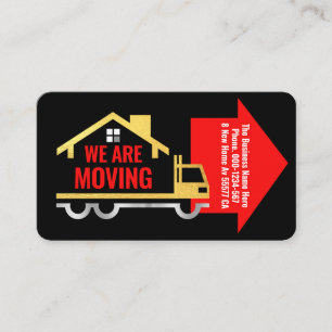 WE ARE MOVING Company Notice Business Card