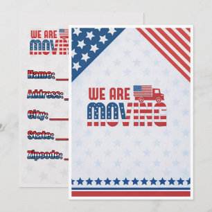 We Are Moving Patriotic Announcement Card 
