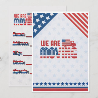 We Are Moving Patriotic Announcement Card 