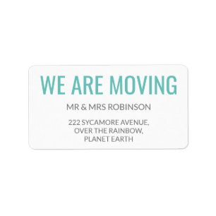 We Are Moving Simple Text Label