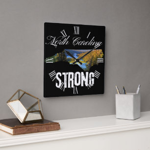 We Are North Carolina Strong Square Wall Clock