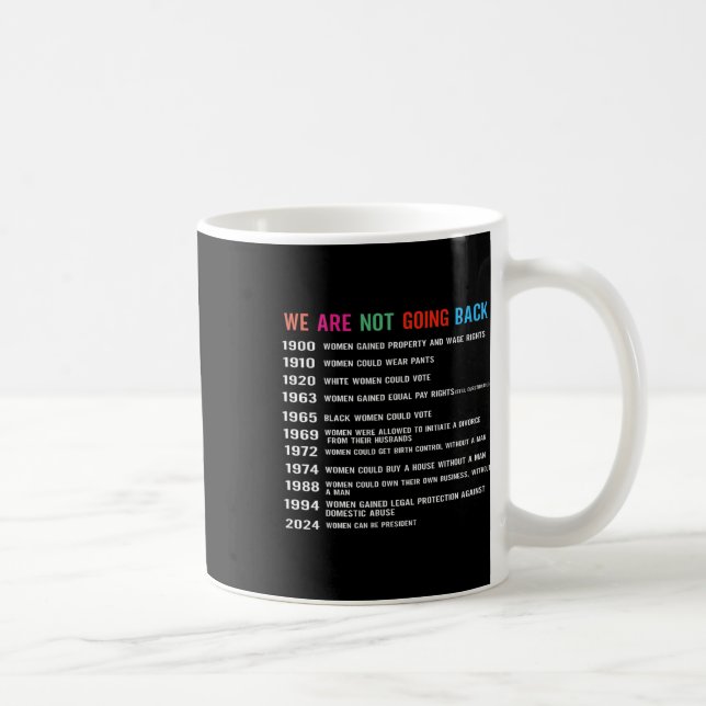 We Are Not Going Back Voting Rights  Coffee Mug (Right)