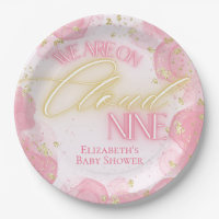 We Are on Cloud Nine 9 Pink Gold Girl Baby Shower