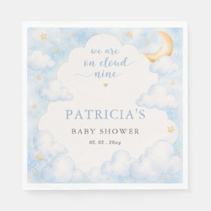 We are on Cloud Nine Boy Baby Shower Napkin