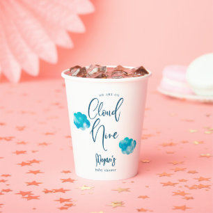 We Are On Cloud Nine Boy Baby Shower Paper Cups