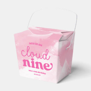 We Are On Cloud Nine Pink 9th Ninth Birthday Party Favour Box