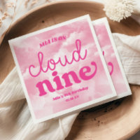 We Are On Cloud Nine Pink 9th Ninth Birthday Party
