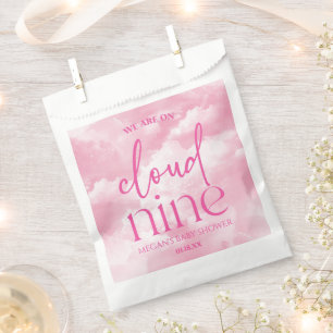 We Are On Cloud Nine Pink Baby Shower Favour Bag