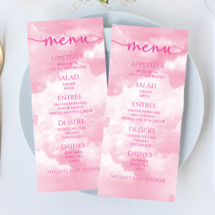 We Are On Cloud Nine Pink Baby Shower Food Menu
