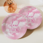 We Are On Cloud Nine Pink Baby Shower Paper Plate<br><div class="desc">These are We Are On Cloud Nine Pink Baby Shower Paper Plates!</div>
