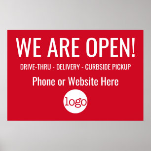 We Are Open - Add Logo and Details Poster