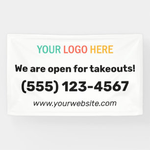 We Are Open For Takeouts Restaurant Small Business Banner