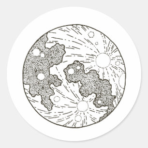 We Are Over The Moon Baby Shower Classic Round Sticker