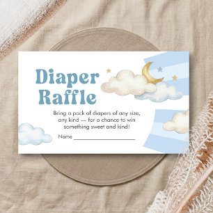 We are Over the Moon Baby Shower Diaper Raffle Enclosure Card
