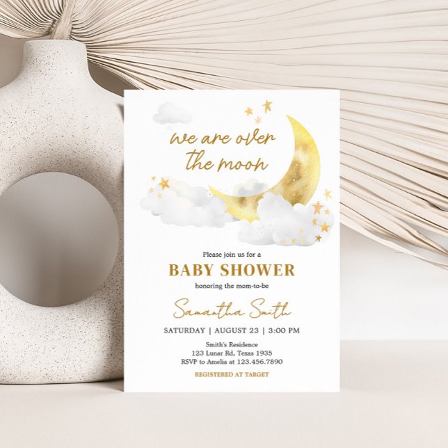 We are Over the Moon Baby Shower Invitation (Over the Moon Baby Shower Invitation)