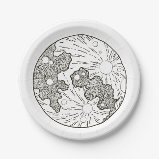 We Are Over The Moon Baby Shower  Paper Plate