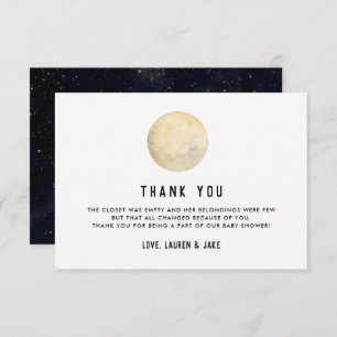 We Are Over The Moon Baby Shower Thank You Cards