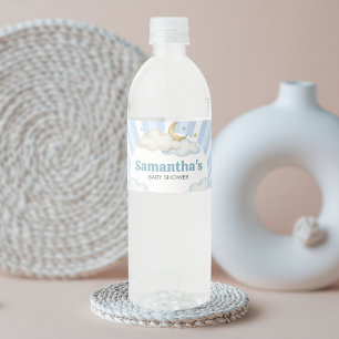 We are Over the Moon Baby Shower Water Bottle Label