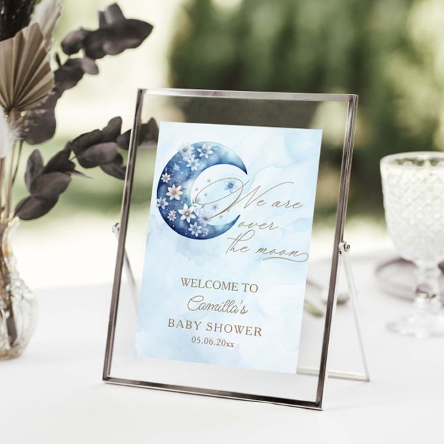 We Are Over The Moon Boy Baby Shower  Poster (Creator Uploaded)