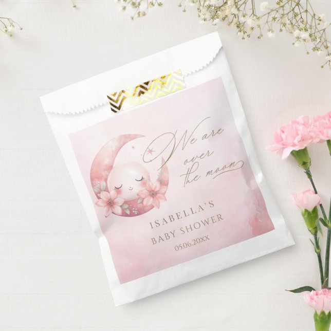 We Are Over The Moon Girl Baby Shower Favour Bag (Sealed)
