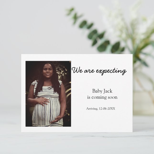 we are pregnant add baby name date pregnancy  announcement (Standing Front)