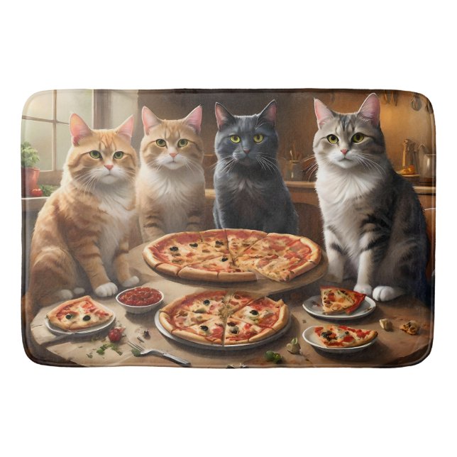 We Are Ready For Cat Pizza Night, Bath Mat (Front)