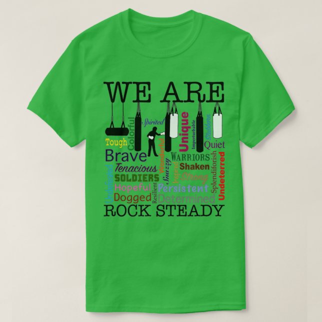 We Are Rock Steady Women Boxing Word Art  T-Shirt (Design Front)