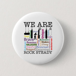 We Are Rock Steady Women's Boxing Word Art  6 Cm Round Badge