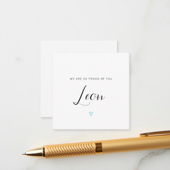 We Are So Proud Of You, with blue Diamond Card (Front/Back In Situ)