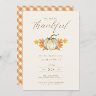 We Are So Thankful – Autumn Fall Baby Shower   Invitation