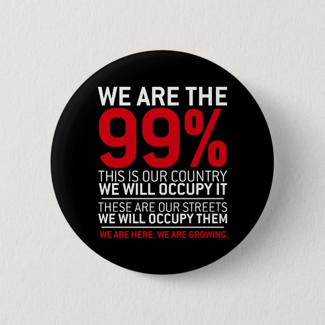 We are the 99% - 99 percent occupy wall street 6 cm round badge (Front)