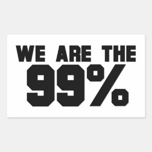 WE ARE THE 99% RECTANGULAR STICKER
