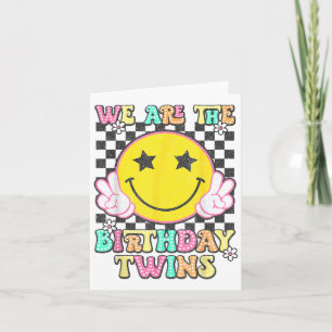 We Are The Birthday Twins Retro Twins Twin Birthda Card