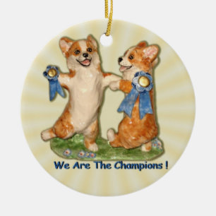 "We Are The Champions" Corgi Ornament