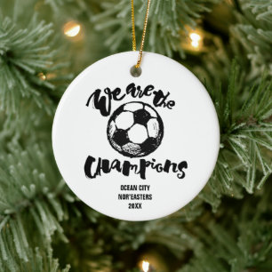 We Are The Champions Personalized Kids Soccer Ceramic Ornament