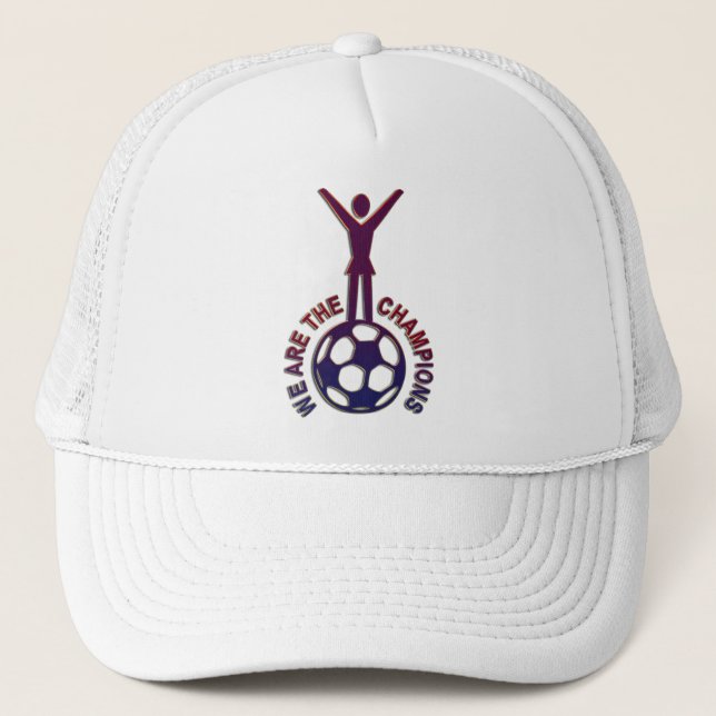 WE ARE THE CHAMPIONS - women soccer Trucker Hat (Front)