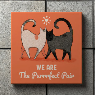 We Are The Perfect Pair Funny Cats Valentine's Ceramic Tile