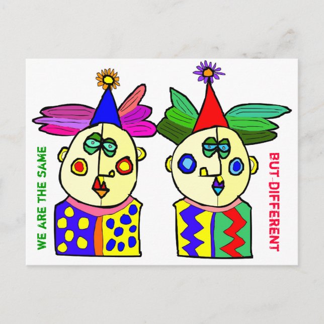 we are the same, but different postcard (Front)