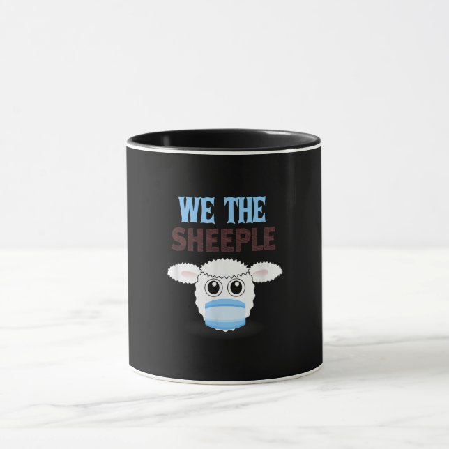 We are The sheeple | funny sheep with face mask Mug (Center)