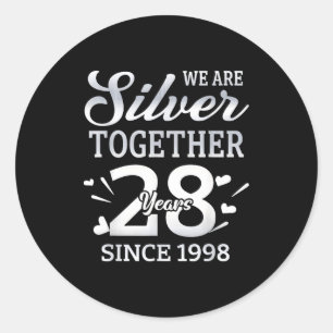We Are Together 28 Years Couple Anniversary Since Classic Round Sticker