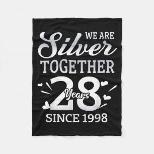 We Are Together 28 Years Couple Anniversary Since  Fleece Blanket