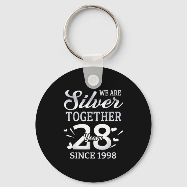 We Are Together 28 Years Couple Anniversary Since  Key Ring (Front)