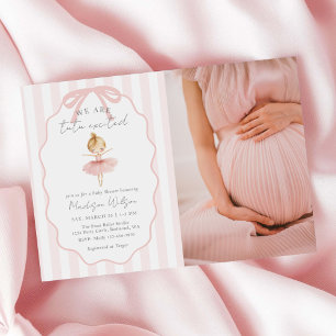 We Are Tutu Excited Ballerina Baby Shower Photo Invitation