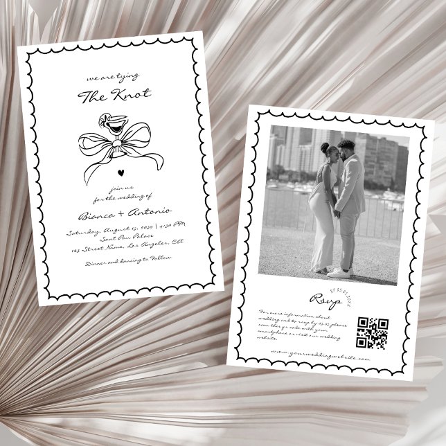 We Are Tying the Knot Hand Drawn Cocktail Wedding Invitation (Creator Uploaded)