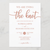 We Are Tying The Knot Rose Gold Script Wedding