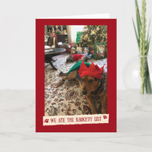 We Ate The Naughty List - Funny card from the dogs