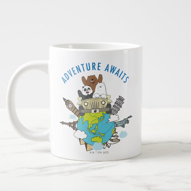 We Bare Bears - Adventure Awaits Large Coffee Mug (Left)