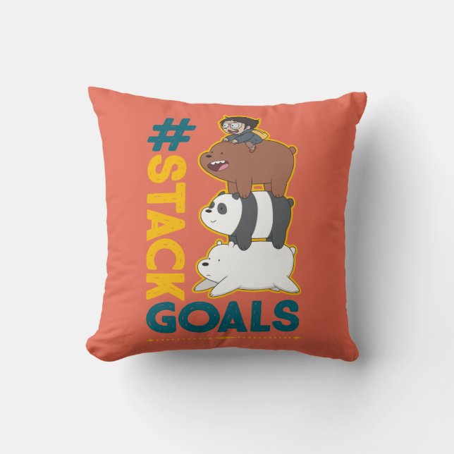 We Bare Bears and Chloe - #StackGoals Cushion (Front)